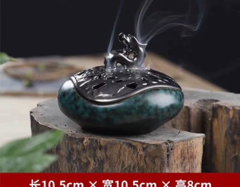 陶瓷盘香炉家用室内香薰炉书房茶室创意仿古摆...