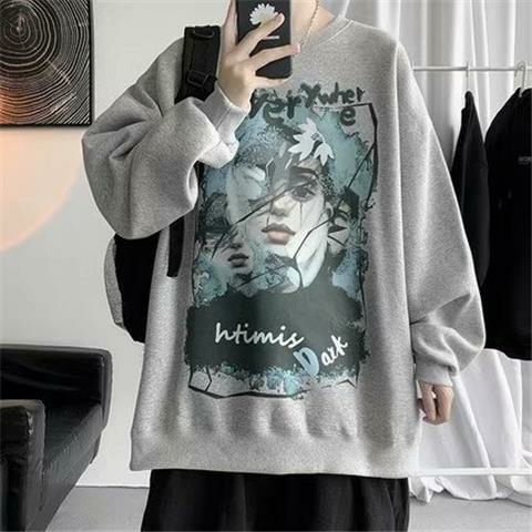 卫衣男春秋薄款潮ins高街欧美嘻哈风无帽上...