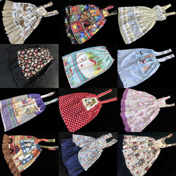 洛丽塔宫廷大摆出口棉质整幅画背带裙连衣裙日...