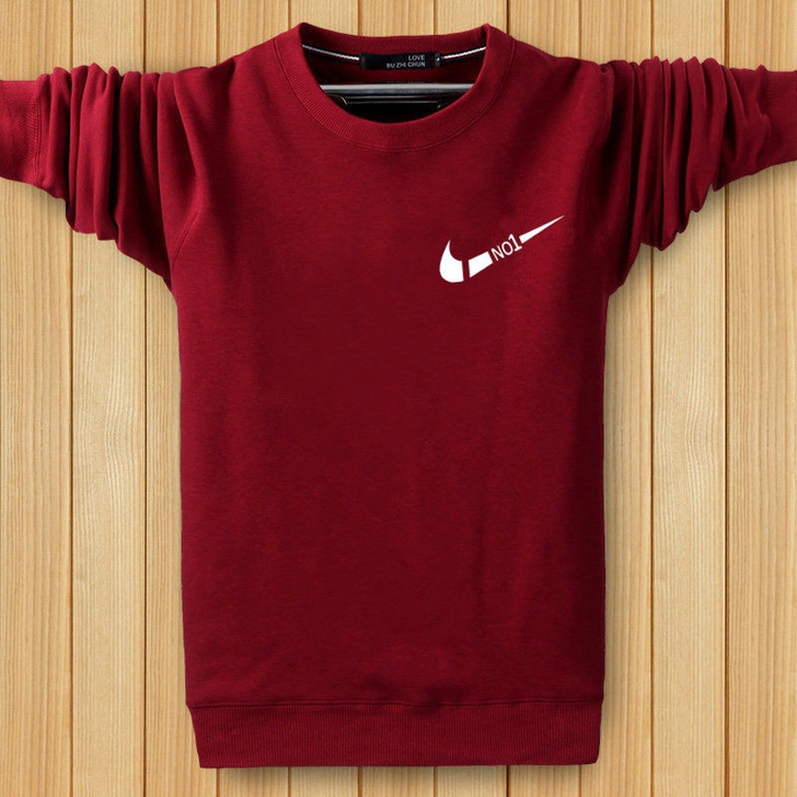 纯棉男士加厚宽松版卫衣加绒运动长袖T恤上衣