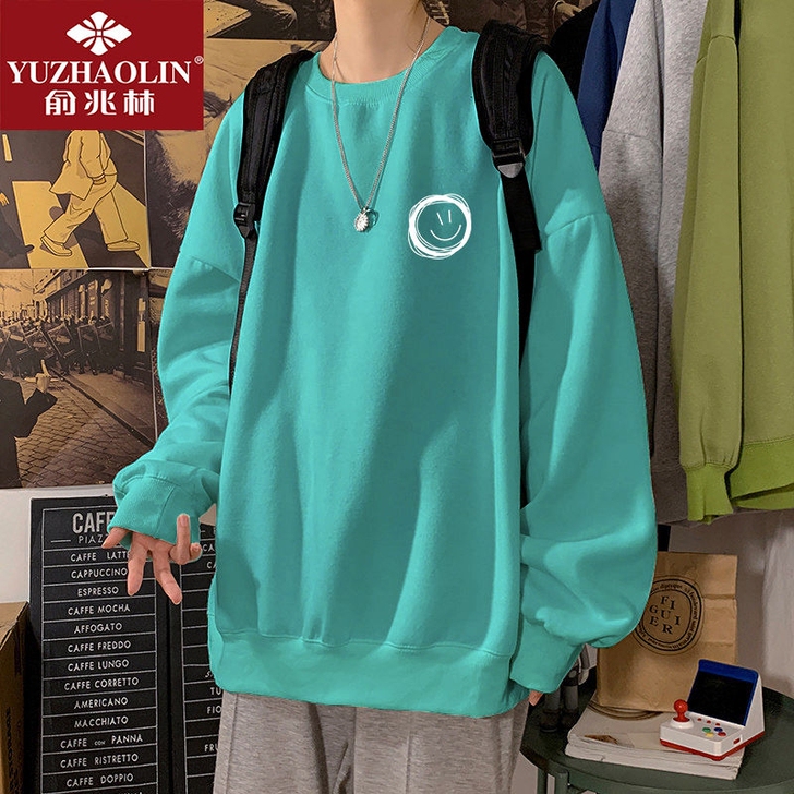 超火ins港风圆领卫衣男士百搭春秋款潮流帅...