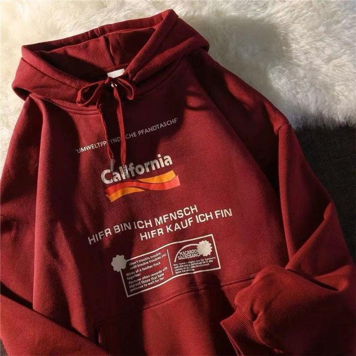 卫衣男秋季连帽宽松印花潮ins秋冬加绒学生...