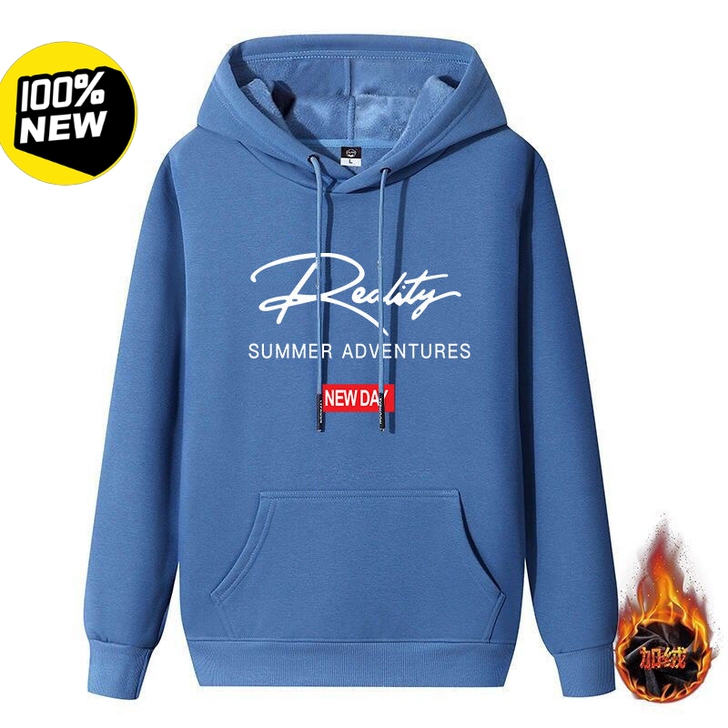 全新新款男女冬季加绒加厚连帽卫衣青年新款套...