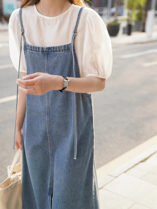 5siss牛仔背带裙 M码 只穿过两次 基...