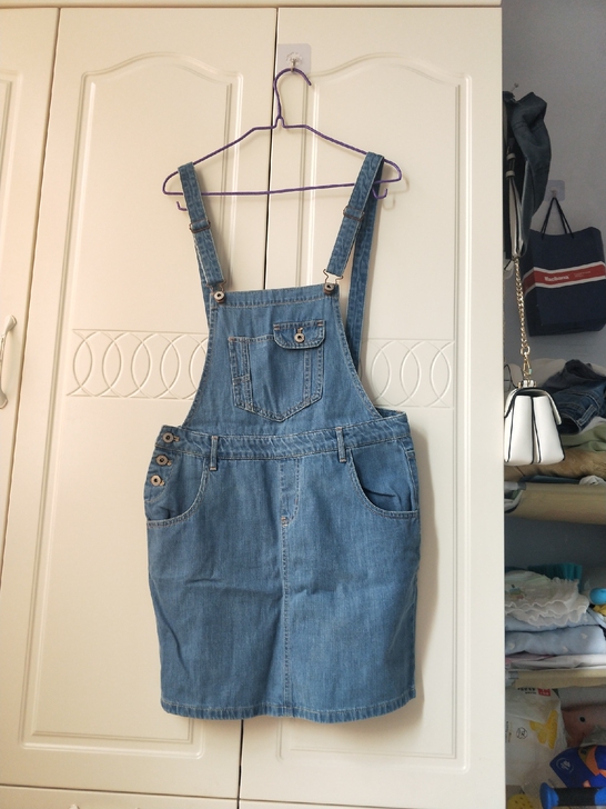 Semir 全新L 码纯棉牛仔背带裙，30...