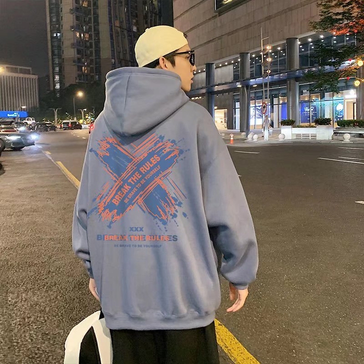 美式高街卫衣男春秋季宽松大码ins薄款潮流...