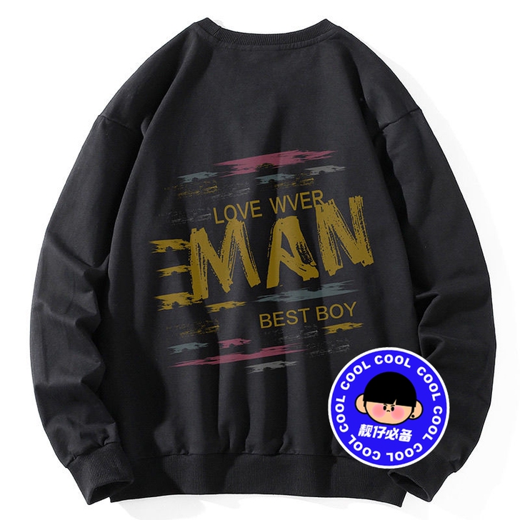 (包邮)秋冬季新款圆领卫衣男套头长袖上衣