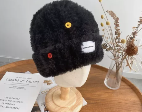 白鹿同款 韩版冬季毛茸茸帽子毛绒帽白鹿同款...