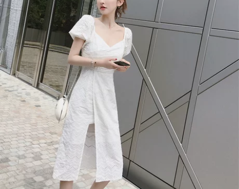 沙滩裙新款法式复古蕾丝很仙的法国小众仙女…...