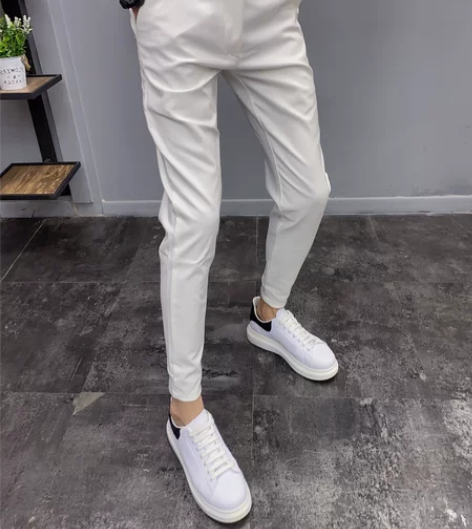 网红同款裤子春夏新款修身西裤男弹力百搭紧身...