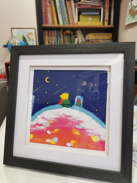 小王子 油画棒作品