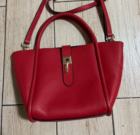 红色女士手提包 单肩包 斜挎包 底长20高...