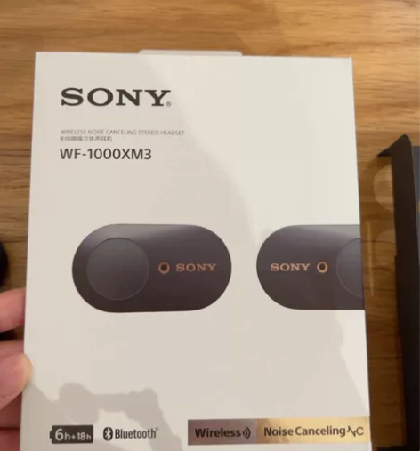 索尼WF-1000XM3无线降噪耳机，黑色...