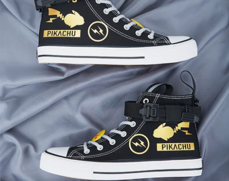 回力帆布鞋 布鞋板鞋ow联名皮卡丘机能风高...