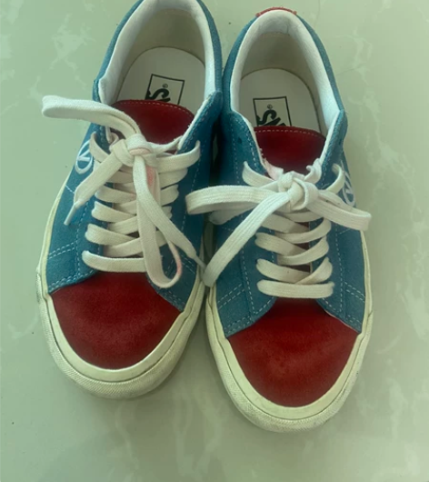 VANS范斯Sid DX 男女红蓝拼色翻毛...