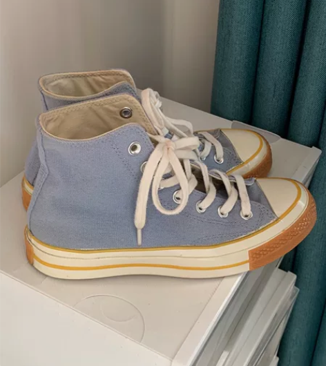 converse匡威高帮蓝色 37码 很少...