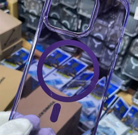 蓝猩暗紫透明手机壳磁吸iPhone14pr...