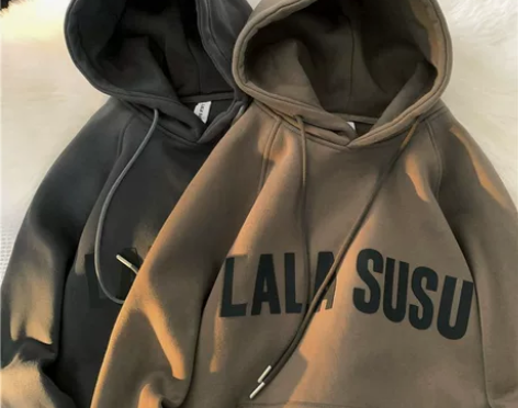 不起球美式复古卫衣连帽外套女潮长袖上衣男情...