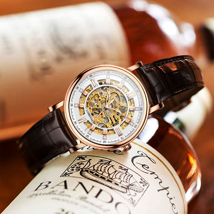 罗宾尼手表男士机械表全自动防水腕表时尚潮流...