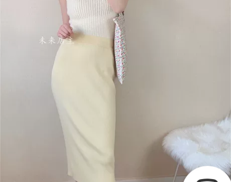 半身裙春夏高腰包臀半身裙一步裙温柔修身 感...