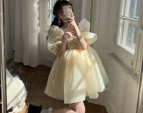 法式复古宫廷风仙女连衣裙女气质甜美生日派对...