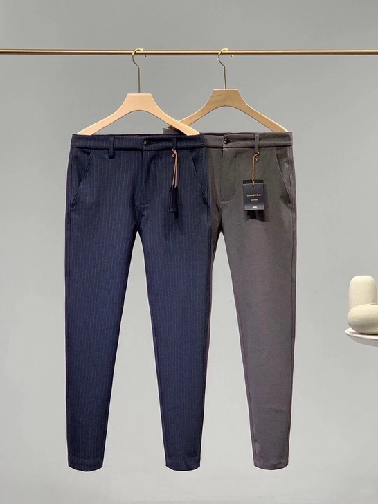 杰尼亚全新男士纯棉商务休闲裤长裤