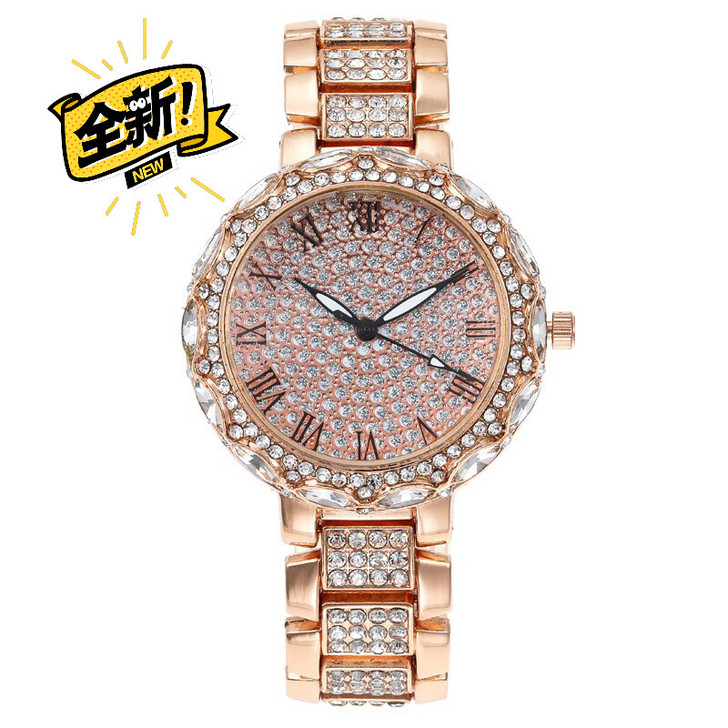 抖音同款罗马纹满天星镶钻韩版时尚女士手表