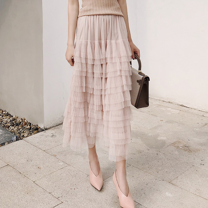蓬蓬裙百褶层层蛋糕裙半身裙女2019春季新...
