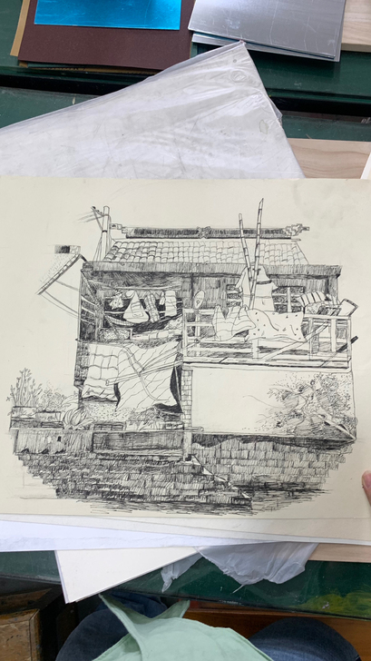 素描风景写生素描写生风景古镇学生作品10元...