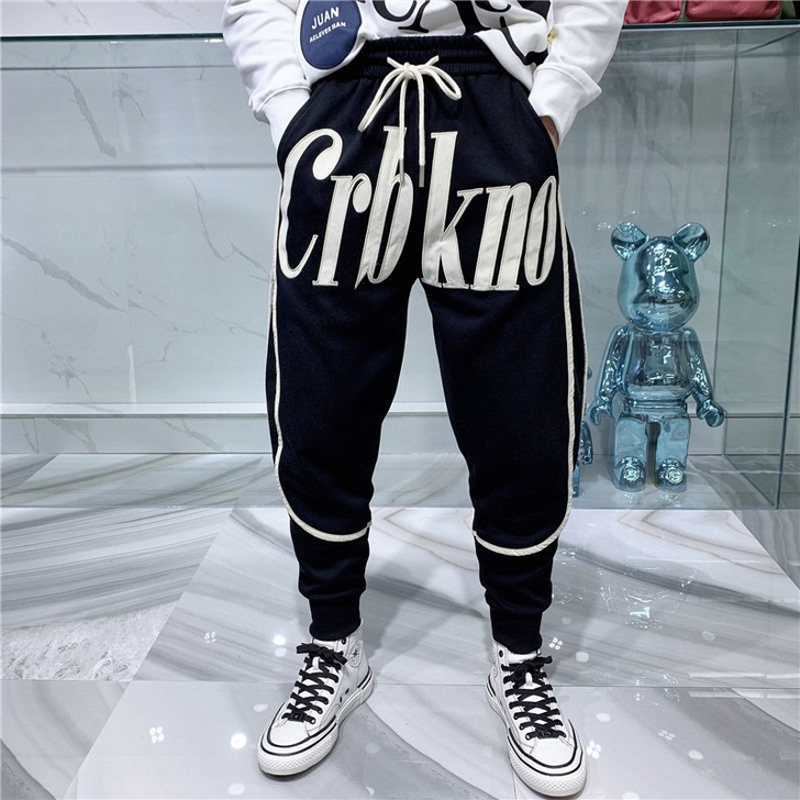 尾单牛货,卫裤男士宽松小脚休闲裤字母潮流百...