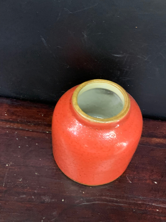 清代文房用品，祭红笔洗，水滴，水盂，文房