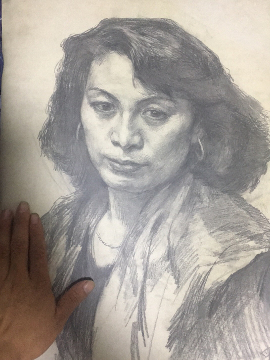 素描作品一张 4开大小