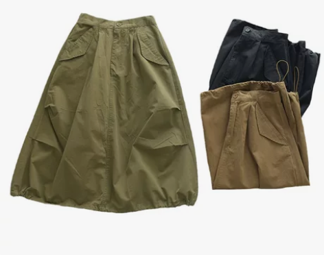 ?户外工装风气球裙682山系棉布裙子 日系...