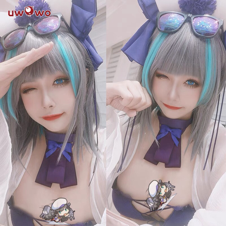 全套现货悠窝窝  碧蓝航线柴郡泳装cosp...