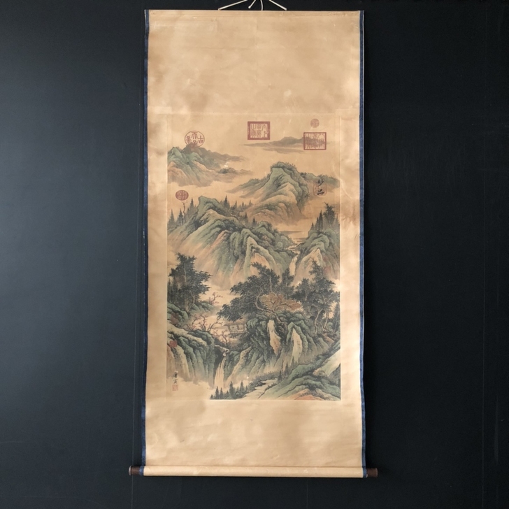 【唐寅】幽境仙迹，三尺中堂作品