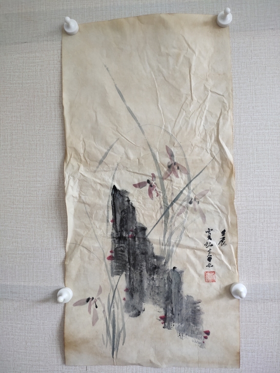 存放几十年老画，老画旧画二手地摊绝非印刷品