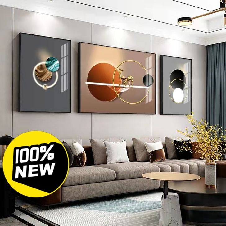 全新 21新款简约沙发背景墙装饰画现代轻奢...