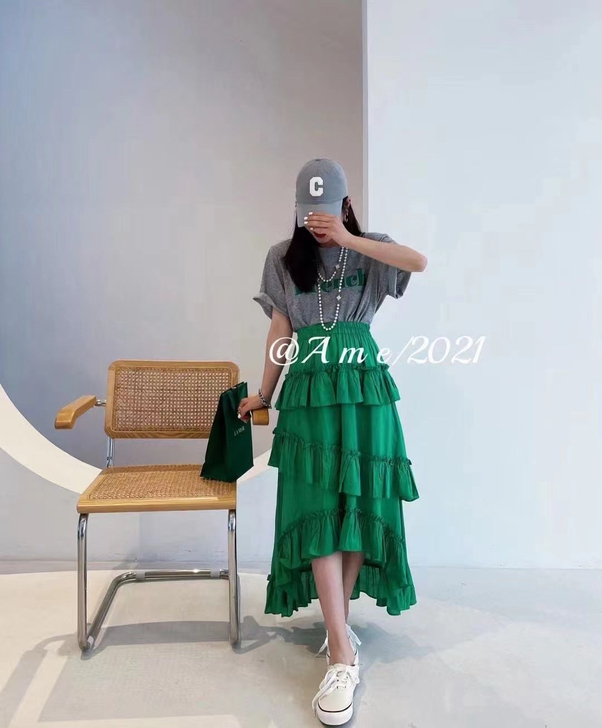 绿色蛋糕裙 全新