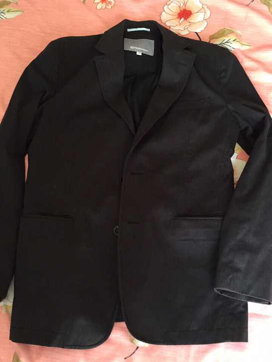 ehomme，男士西服，棉，黑色暗条纹，m号