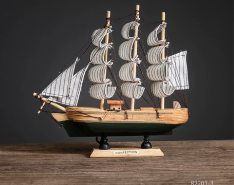 创意帆船模型一帆风顺家居客厅装饰品摆件酒柜...