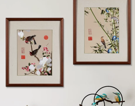 刺绣画 苏绣刺绣顾氏郎世宁花鸟手工单面绣餐...