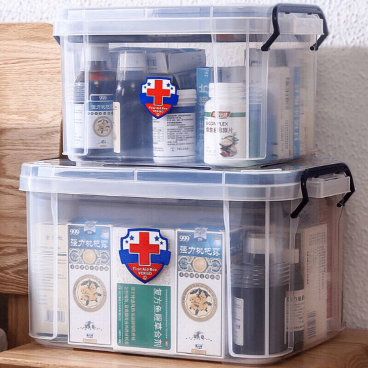 高透手提双层医药箱家用儿童急救箱薬箱家庭用...