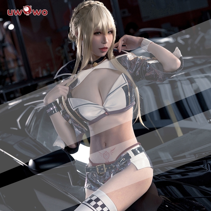 悠窝窝fate黑枪呆赛车服cos