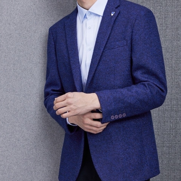 男士秋冬季羊毛呢西服西装气质单西外套