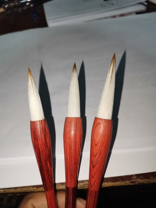 极品纯手工兼毫笔，全红木的笔杆，礼品级，楷...