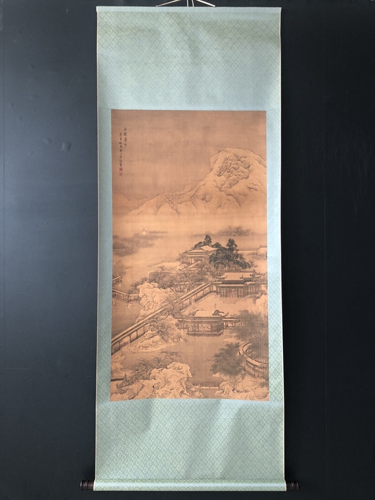 古玩字画【袁江】梁园飞雪图，清代，三尺中堂...