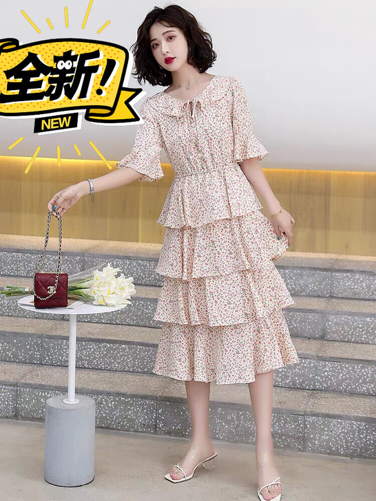 碎花连衣裙女2021年新款夏季仙女超仙甜美...