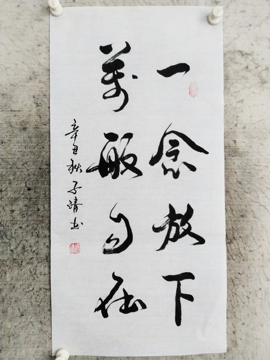 书法作品手写真迹:一念放下 万般自在