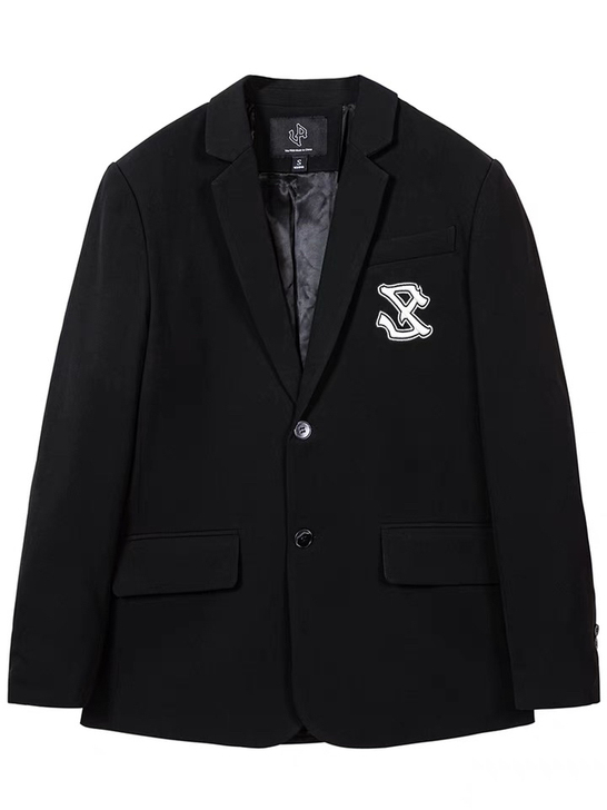 VASCO黑色高级西装外套ins男宽松纯色...