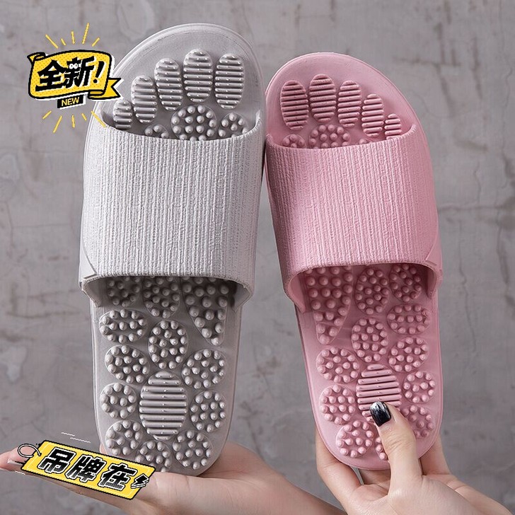 全新足底按摩凉拖鞋女家用夏季情侣家居室内浴...